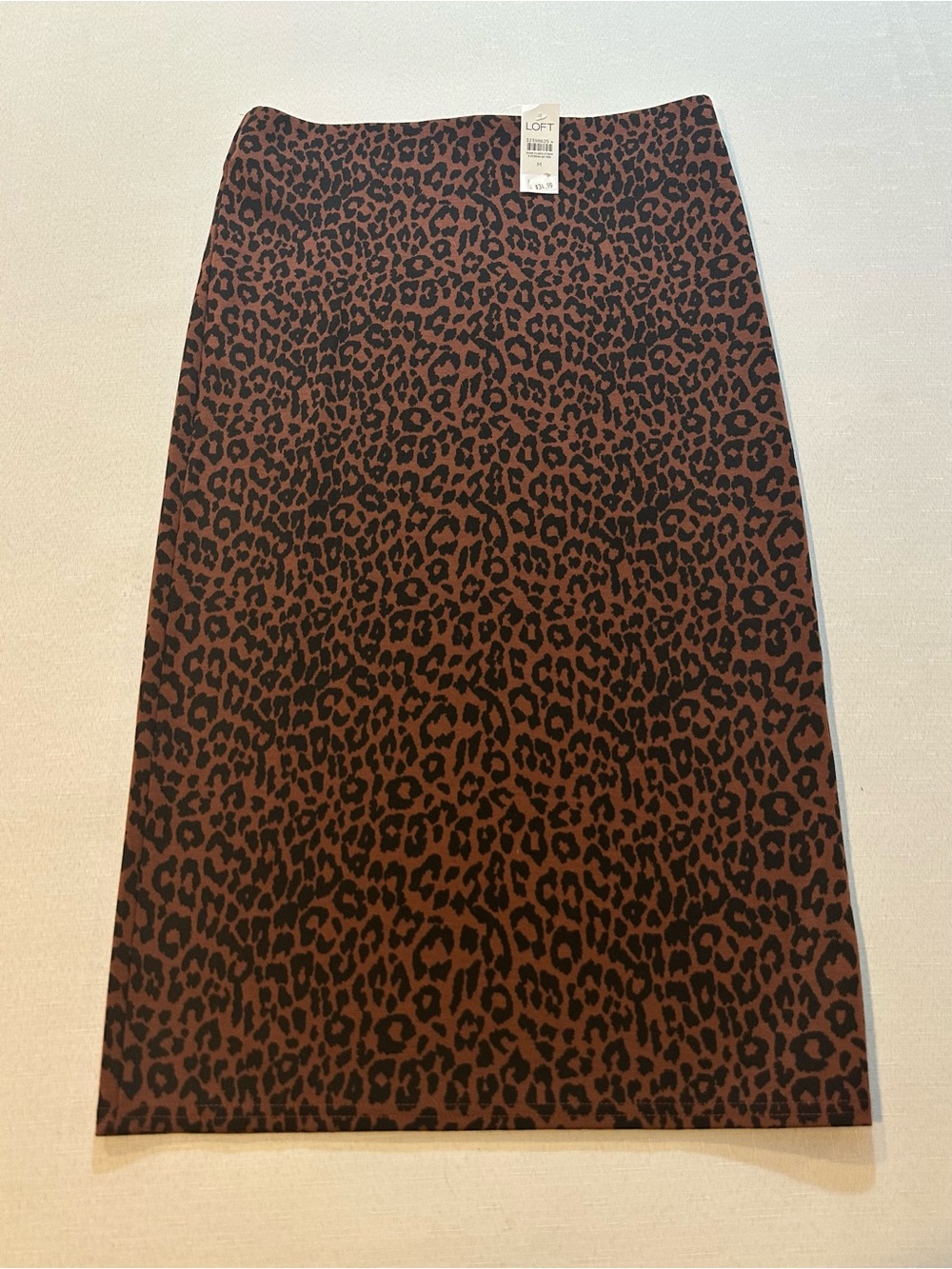 NWT LOFT Leopard Print Midi Skirt Size M